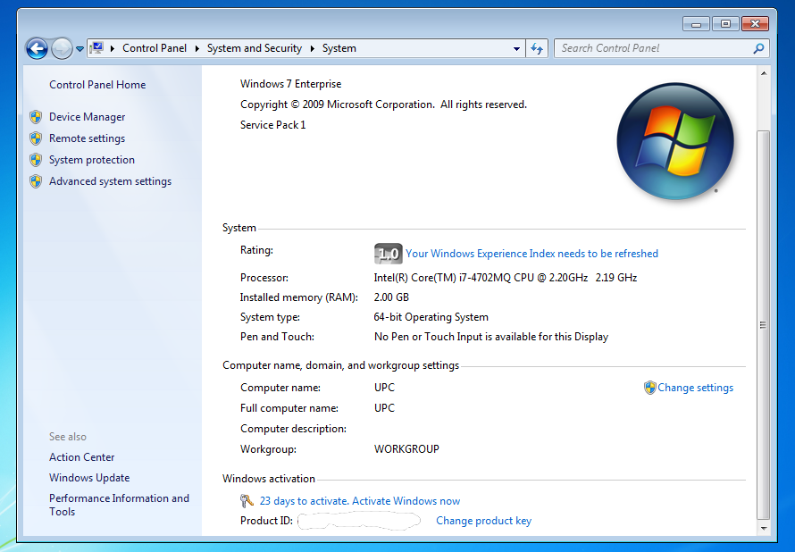 Windows 7 activation key 64-bit